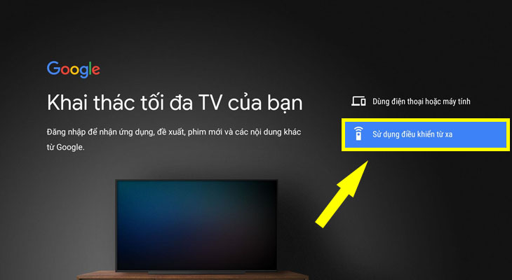 Chọn Sử dụng điều khiển từ xa