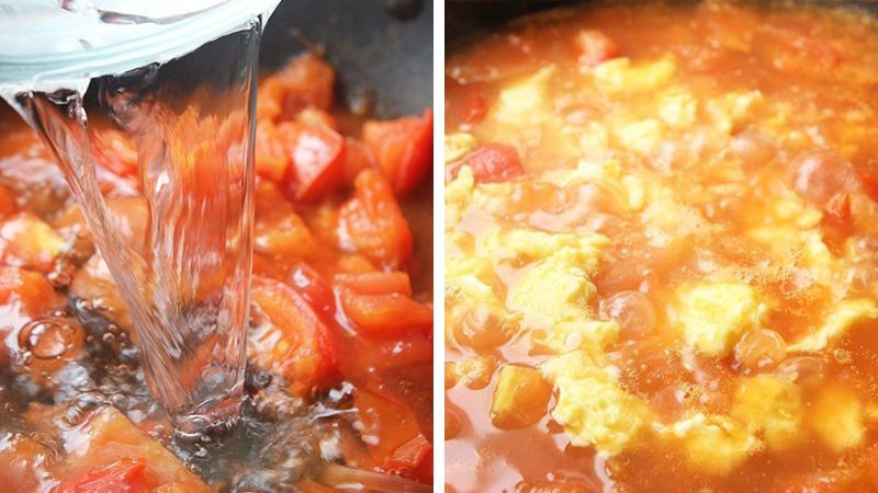 Nấu mì tôm trứng cà chua