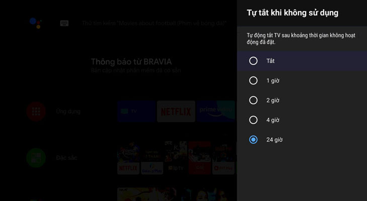 Chọn thời gian tắt tivi