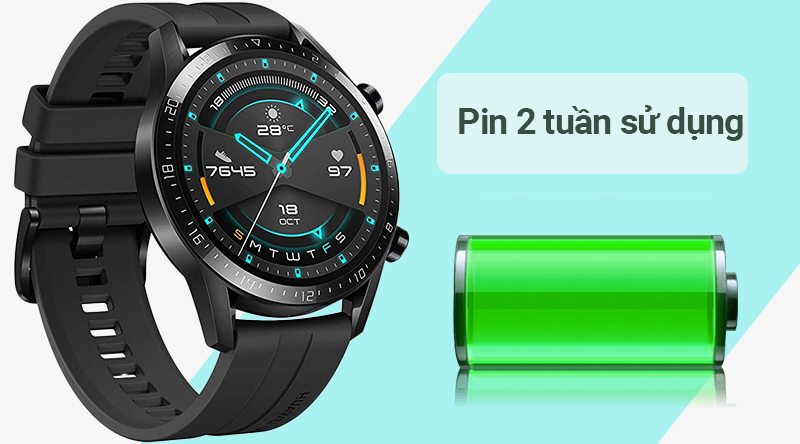 Thời gian sử dụng pin của Huawei Watch GT2