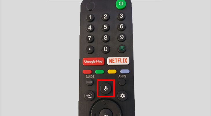 Nhấn nút micro trên remote