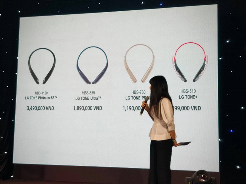 Giá bán niên yết của LG Tone 2019 Giá bán niên yết của LG Tone 2019