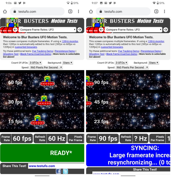 Sự khác biệt về tần số quét theo độ sáng màn hình