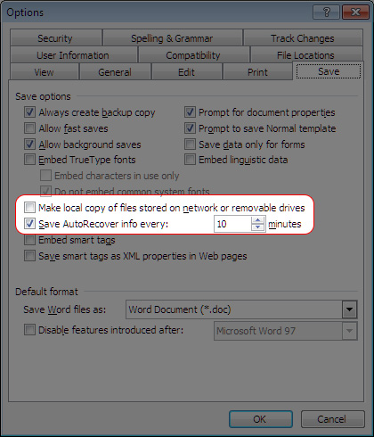 Tool  Options  Save