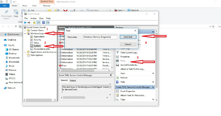 Test RAM bằng Windows Memory Diagnostic