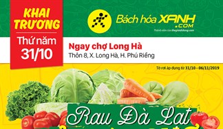 Cửa hàng Bách hoá XANH Thôn 8, Xã Long Hòa khai trương 31/10/2019