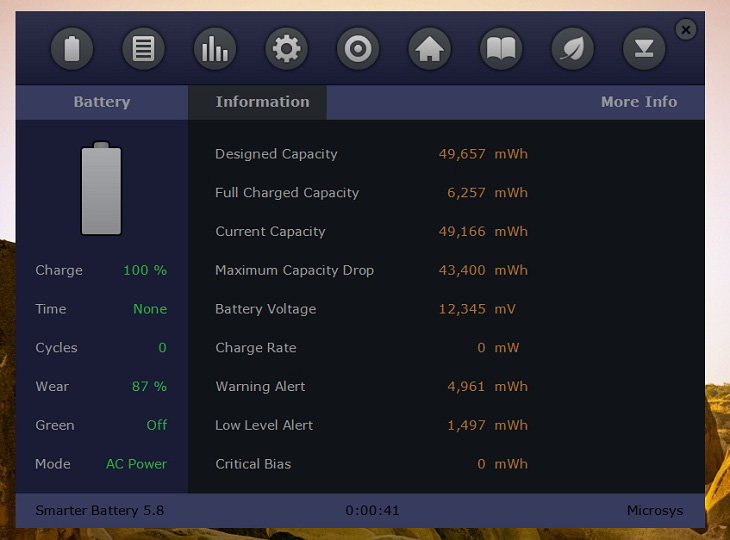 Smarter Battery hiển thị đầy đủ thông tin về tình trạng pin