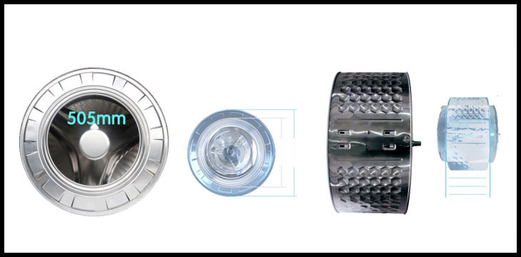 Lồng giặt lớn 505mm Máy giặt TCL của nước nào? Có tốt không có nên mua không > Lồng giặt lớn 505mm