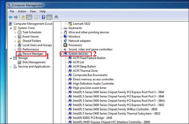 Vào mục Device Manager > chọn System devices > Synaptics driver.