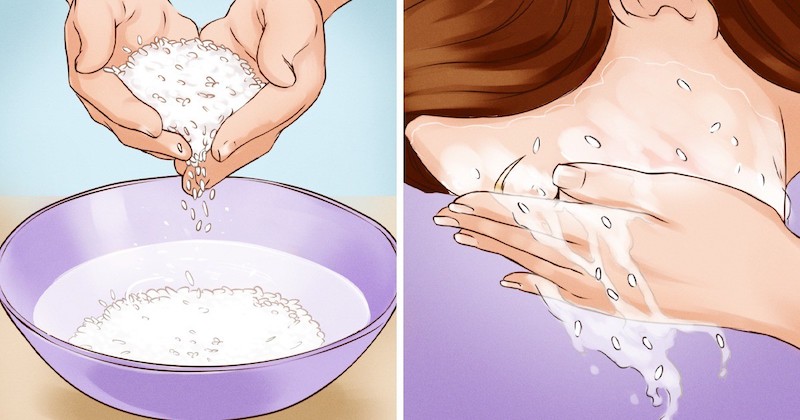 Rửa mặt đúng cách với nước vo gạo giúp trắng da, sạch mụn