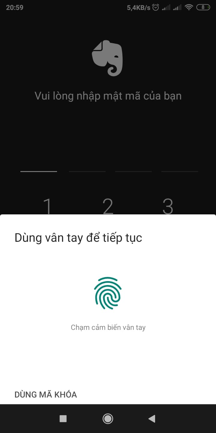 Bảo mật 2 lớp bằng vân tay hay mã khoá giúp bảo vệ nội dung ghi chú của bạn