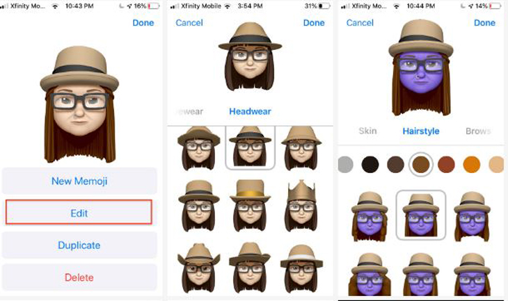 Hướng dẫn tạo, chỉnh sửa và sử dụng Memoji trong iOS 13 trên iPhone > Chỉnh sửa Memoji