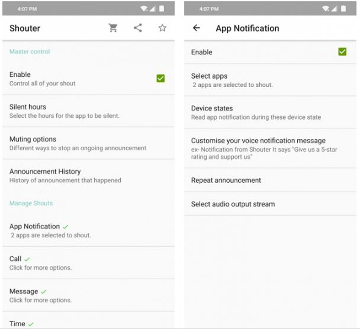11 thủ thuật tùy chỉnh thông báo cực hữu ích trên điện thoại Android > Shouter