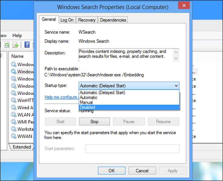  đúp chuột vào Windows Search