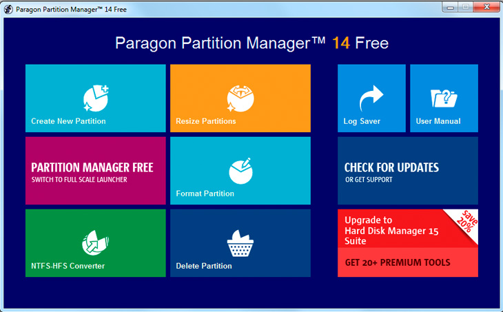 7 phần mềm chia ổ cứng tốt nhất và nhanh chóng trên Windows 10, 8, 7 > Paragon Partition Manager