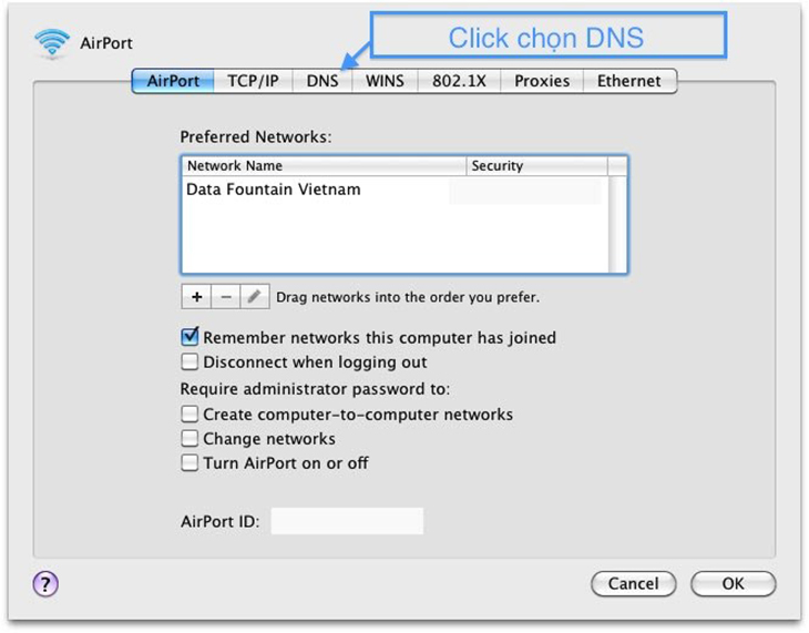 9 bước khắc phục MacBook không bắt được wifi hiệu quả nhất > Thay đổi DNS 