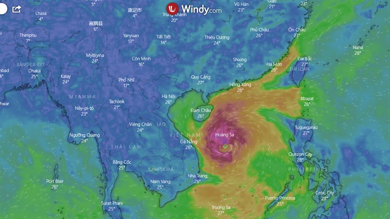 Cách xem đường đi của siêu bão Noru