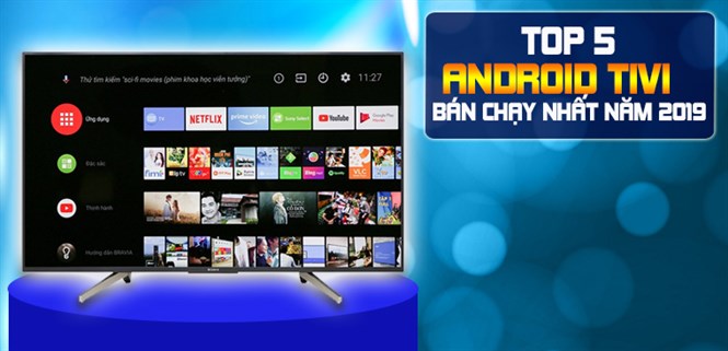 Top 5 Android tivi bán chạy nhất Điện máy XANH năm 2019