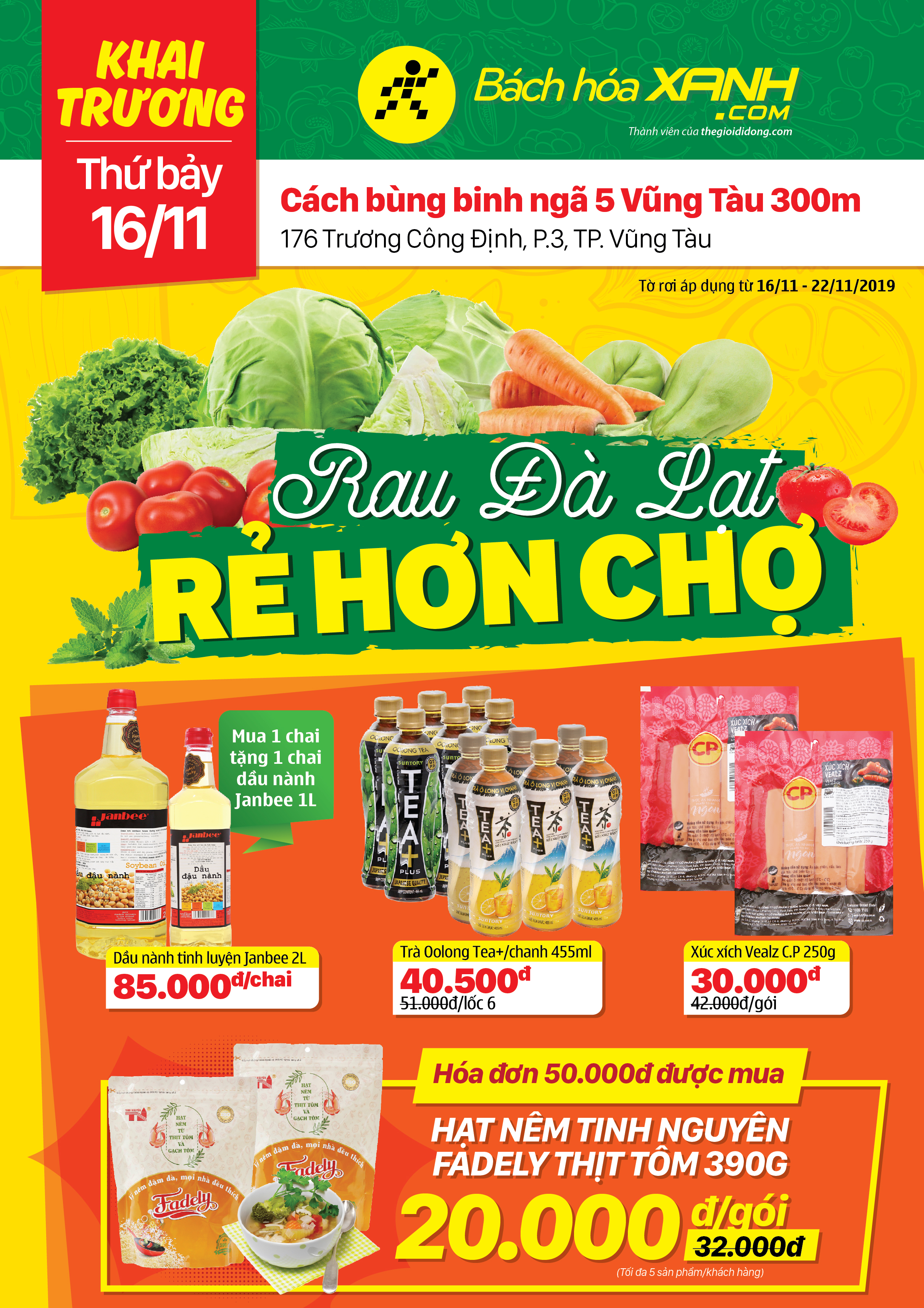 Cửa hàng Bách hoá XANH 176 Trương Công Định khai trương 16/11/2019 Cửa hàng Bách hoá XANH 176 Trương Công Định khai trương 16/11/2019