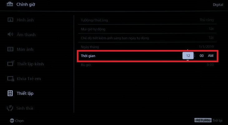 Cách cài đặt thời gian, múi giờ trên tivi Sony mới nhất