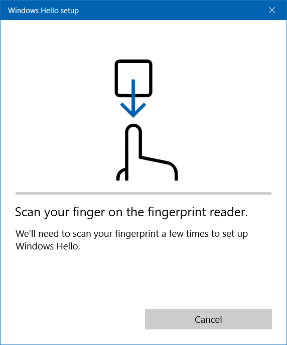 Chạm ngón tay mà bạn muốn sử dụng để đăng nhập vào máy quét vân tay