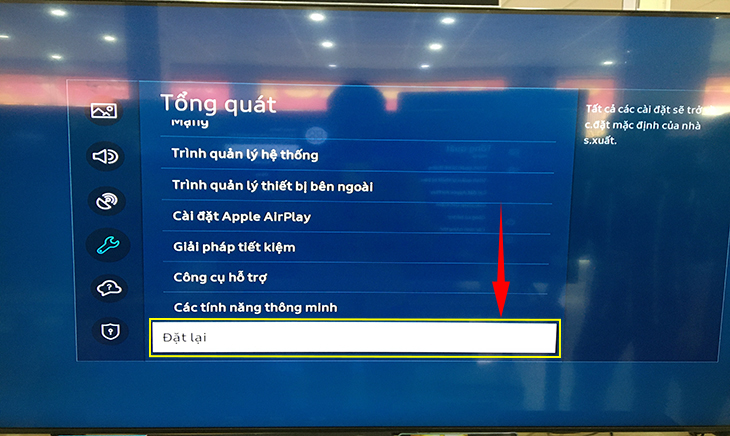 Cách khôi phục cài đặt gốc trên smart tivi samsung 4