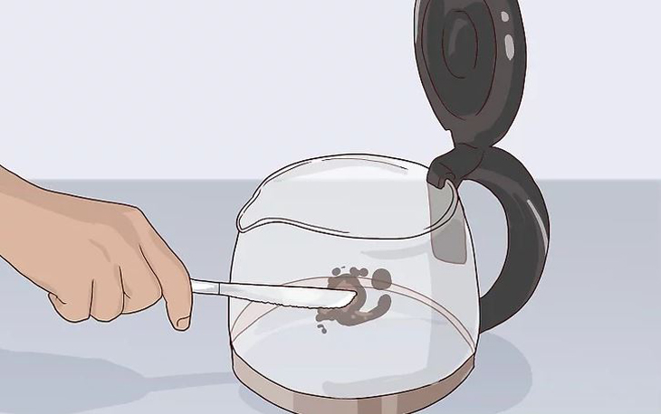 Cách loại bỏ vết cà phê, trà trên bình, ấm đun cực đơn giản