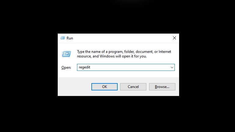 Nhấn tổ hợp phím Windows + R, sau đó nhập regedit
