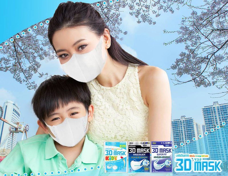 Không khí ô nhiễm, ba mẹ đừng quên chọn mua khẩu trang Unicharm 3D Mask Kid cho con của mình