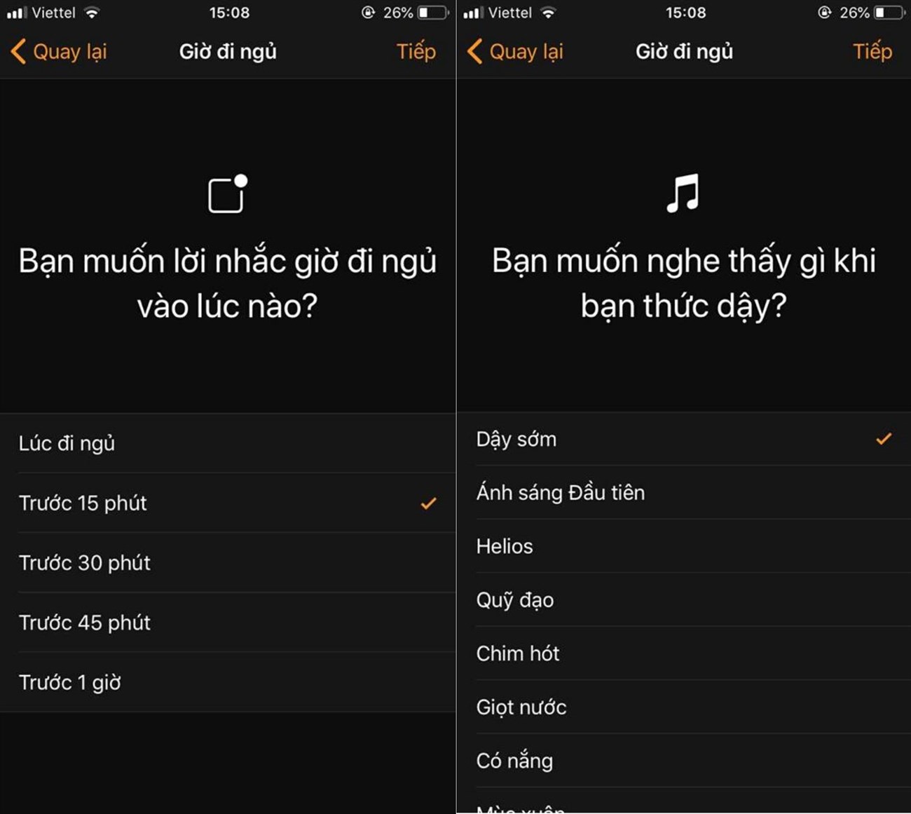 giờ đi ngủ