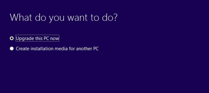  Chọn Upgrade this PC now