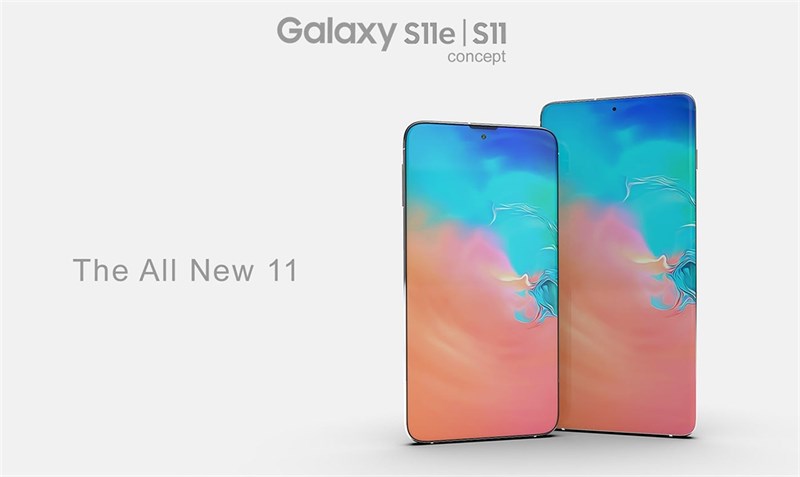 Dòng Galaxy S11 lộ ảnh render với thiết kế màn hình kiểu thác nước, phần đục lỗ nhỏ gọn hơn