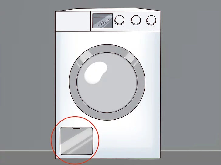 Tìm vị trí bộ lọc cặn của máy giặt