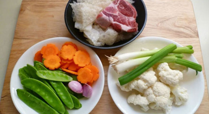 Nguyên liệu nấu canh bóng thả Hà Nội chuẩn vị Tết xưa