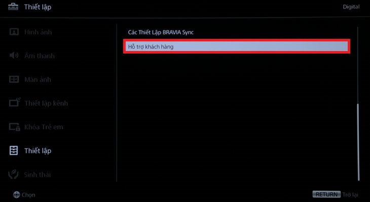Cách khôi phục cài đặt gốc trên smart tivi Sony 
