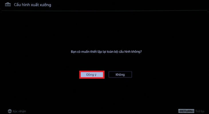 Cách khôi phục cài đặt gốc trên smart tivi Sony 