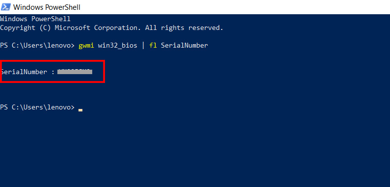 how to get monitor serial number through command prompt