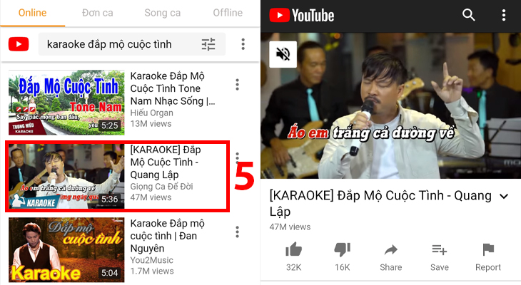 Bạn chọn bài hát cần hát karaoke