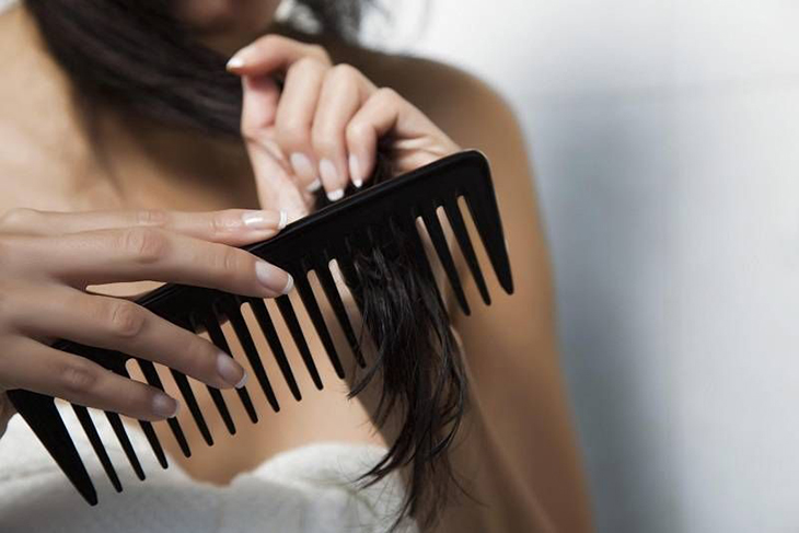 Use a wide tooth comb to dry your hair quickly