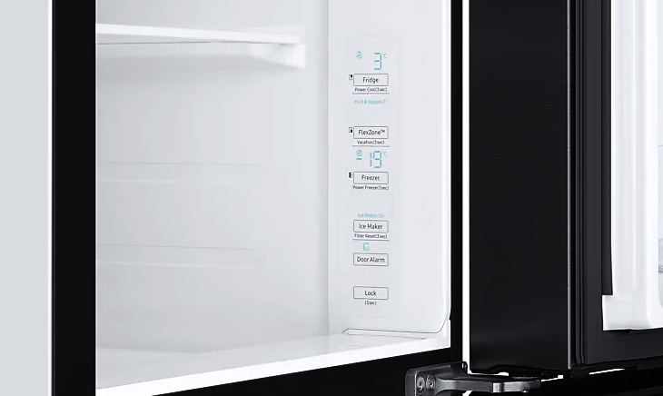 Đánh giá tổng quan tủ lạnh Samsung Inverter 602 lít RS65R5691B4/SV > Bảng điều khiển bên trong