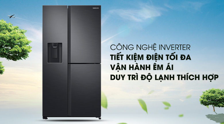 Đánh giá tổng quan tủ lạnh Samsung Inverter 602 lít RS65R5691B4/SV > Công nghệ Inverter tiết kiệm điện