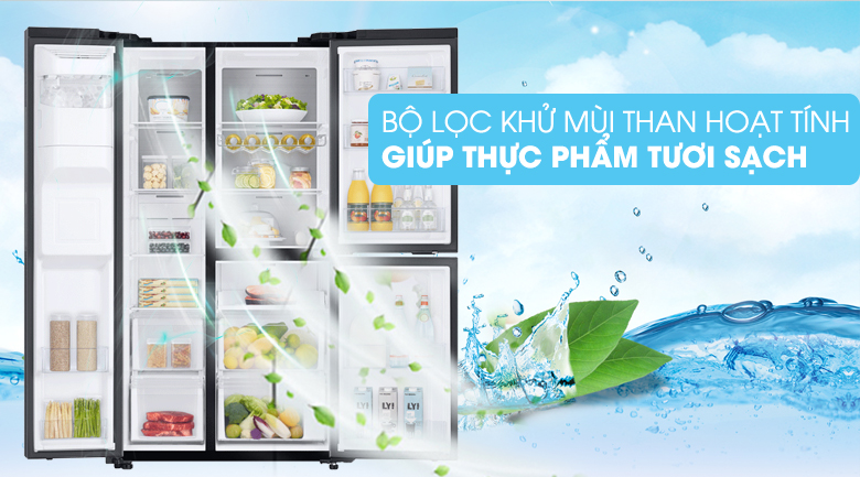 Đánh giá tổng quan tủ lạnh Samsung Inverter 602 lít RS65R5691B4/SV > Khử mùi và lọc không khí bằng than hoạt tính
