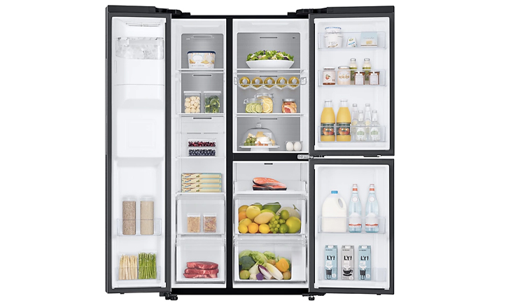 Đánh giá tổng quan tủ lạnh Samsung Inverter 602 lít RS65R5691B4/SV > Dung tích tủ 602 lít gồm 20 ngăn/hộc/kệ chứa