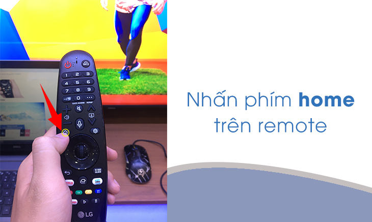 Nhấn phím home để mở giao diện app