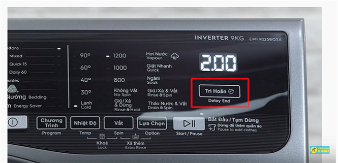 Cách cài đặt hẹn giờ giặt đồ trên máy giặt lồng ngang