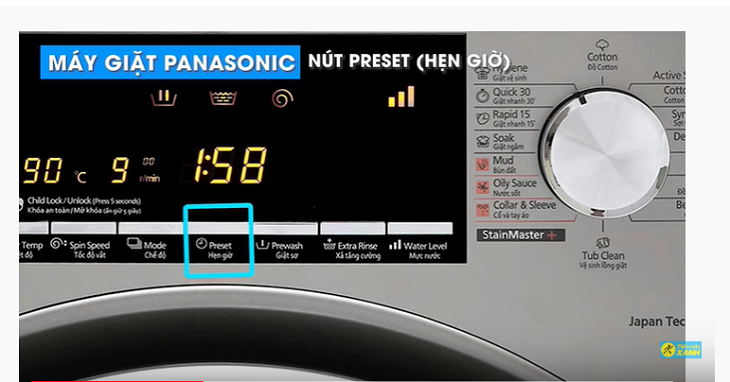 Tính năng hẹn giờ trên máy giặt Panasonic