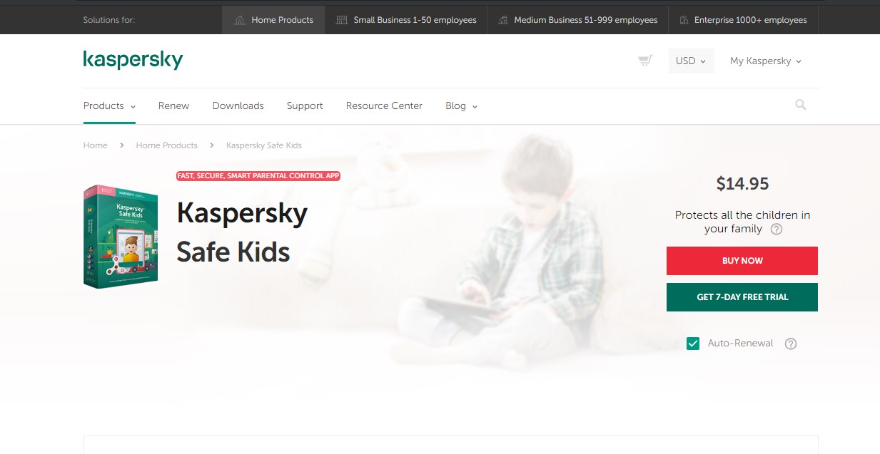 Giao diện Kaspersky Safe Kids