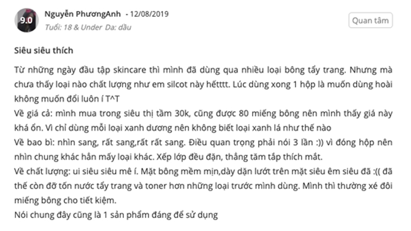 Chị em nói gì sau khi sử dụng bông tẩy trang Silcot