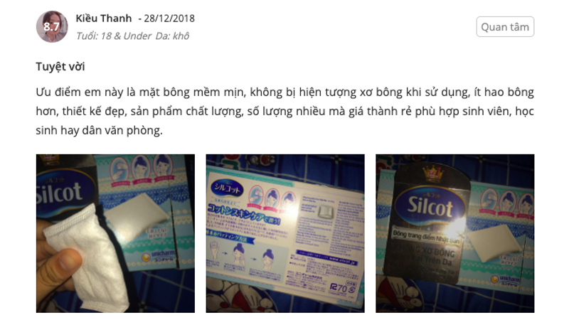 Chị em nói gì sau khi sử dụng bông tẩy trang Silcot