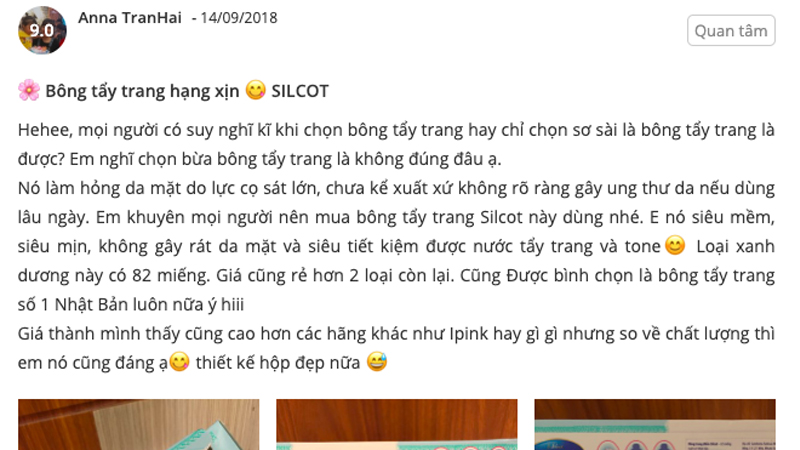 Chị em nói gì sau khi sử dụng bông tẩy trang Silcot